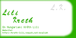 lili kreth business card